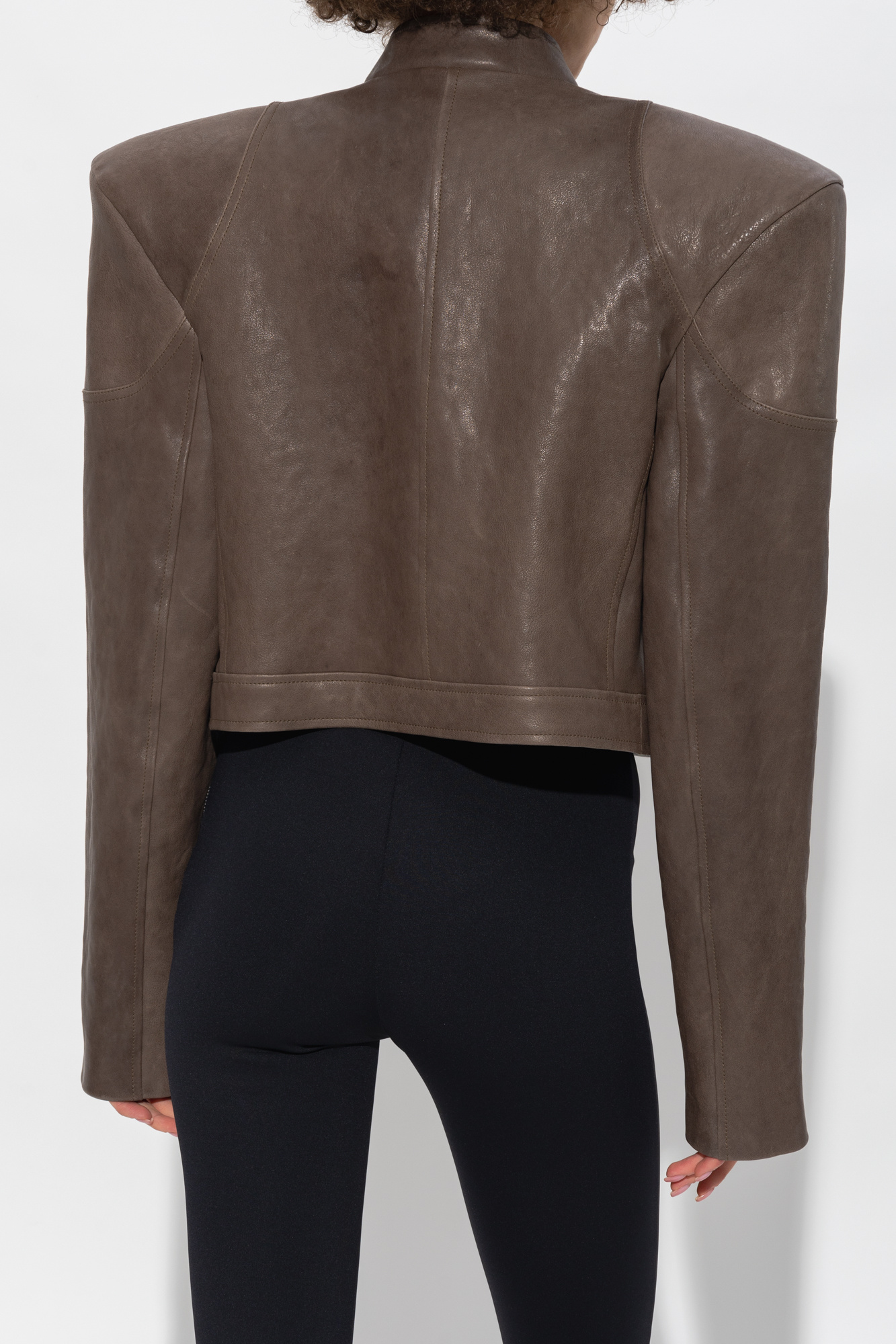 Bcbg cropped leather on sale jacket